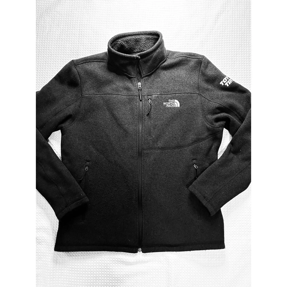 The North Face Mens Size Large - Knit Fleece Lined - Full Zip Jacket-Black TORO